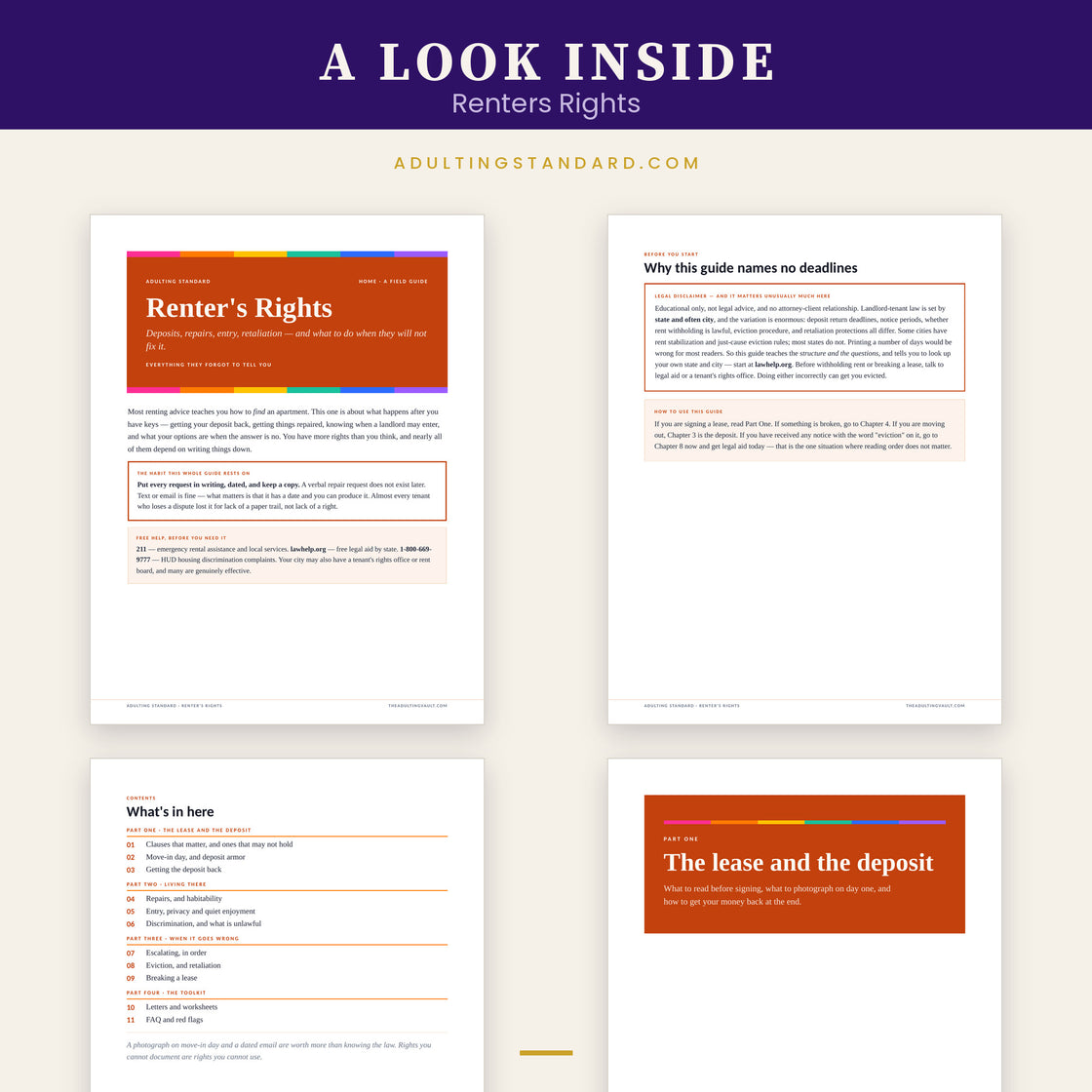 Renters Rights — a look inside — sample pages