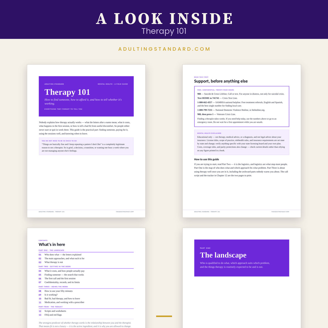 Therapy 101 — a look inside — sample pages