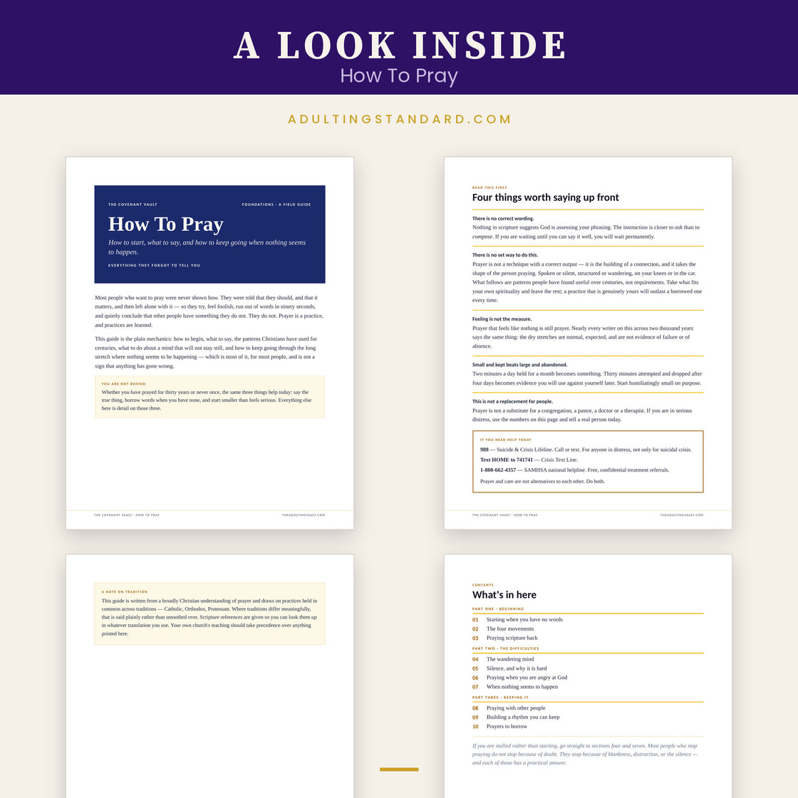 How To Pray — a look inside — sample pages