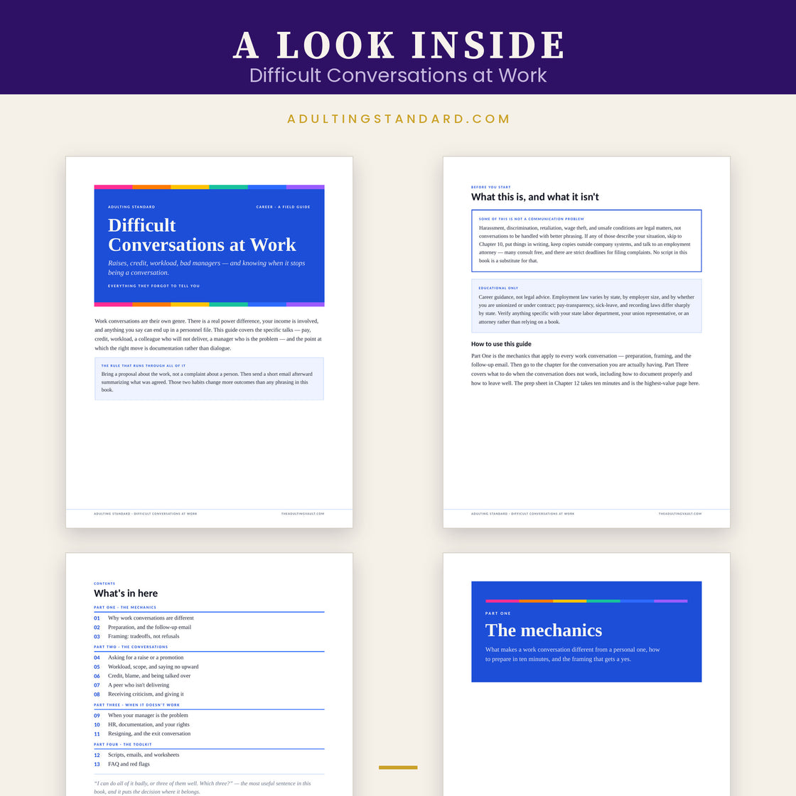Difficult Conversations at Work — a look inside — sample pages