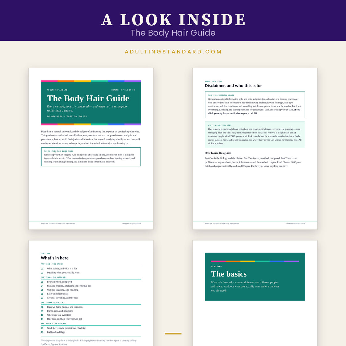 The Body Hair Guide — a look inside — sample pages