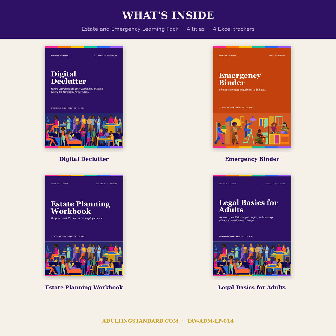 Estate and Emergency Learning Pack - what is inside — sample pages