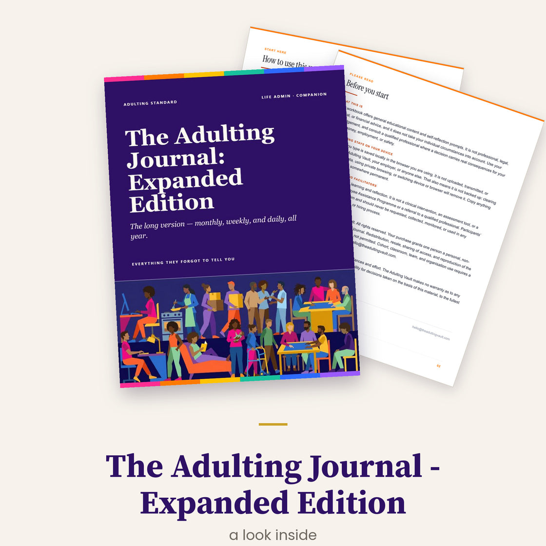 The Adulting Journal - Expanded Edition — a look inside — sample pages