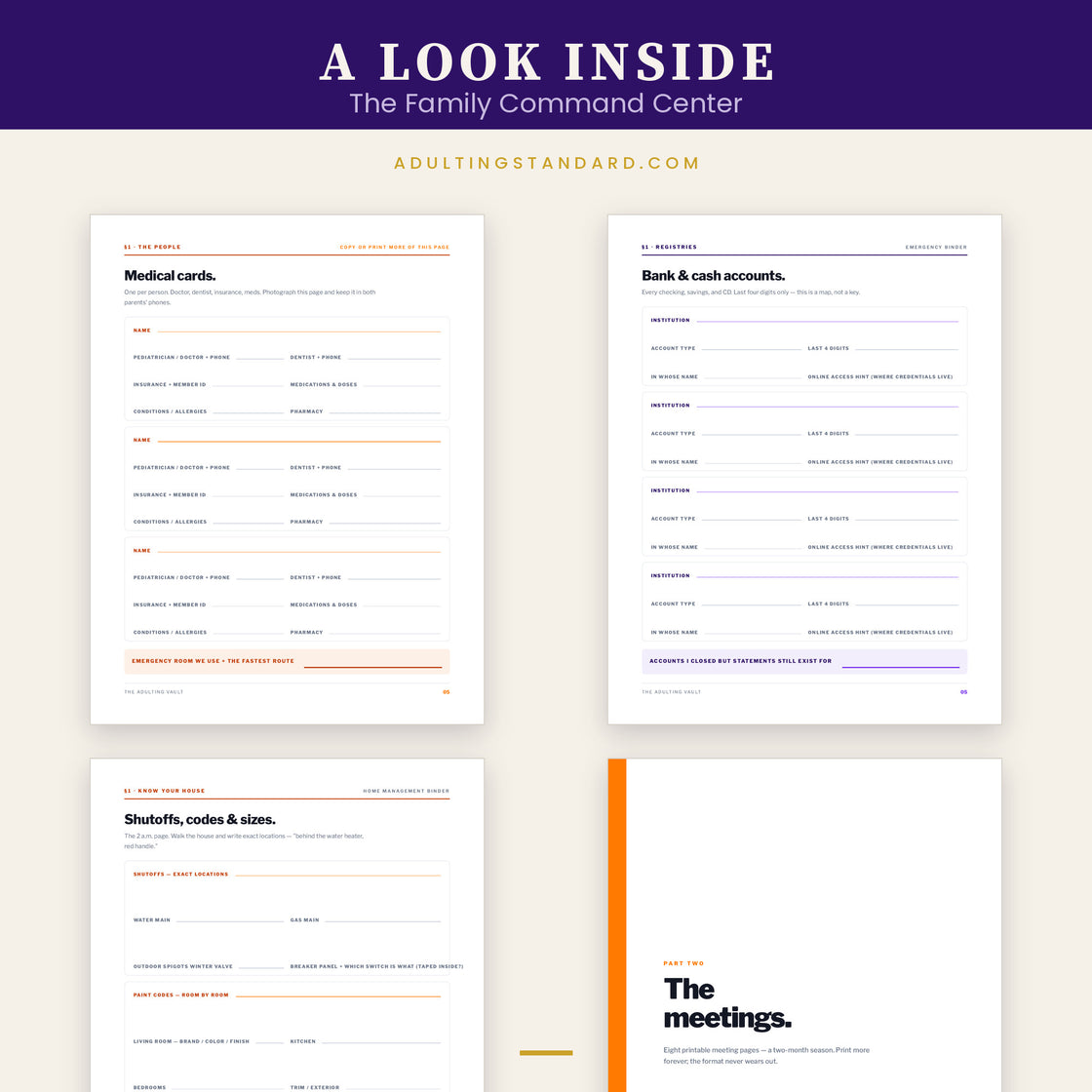 The Family Command Center — a look inside — sample pages