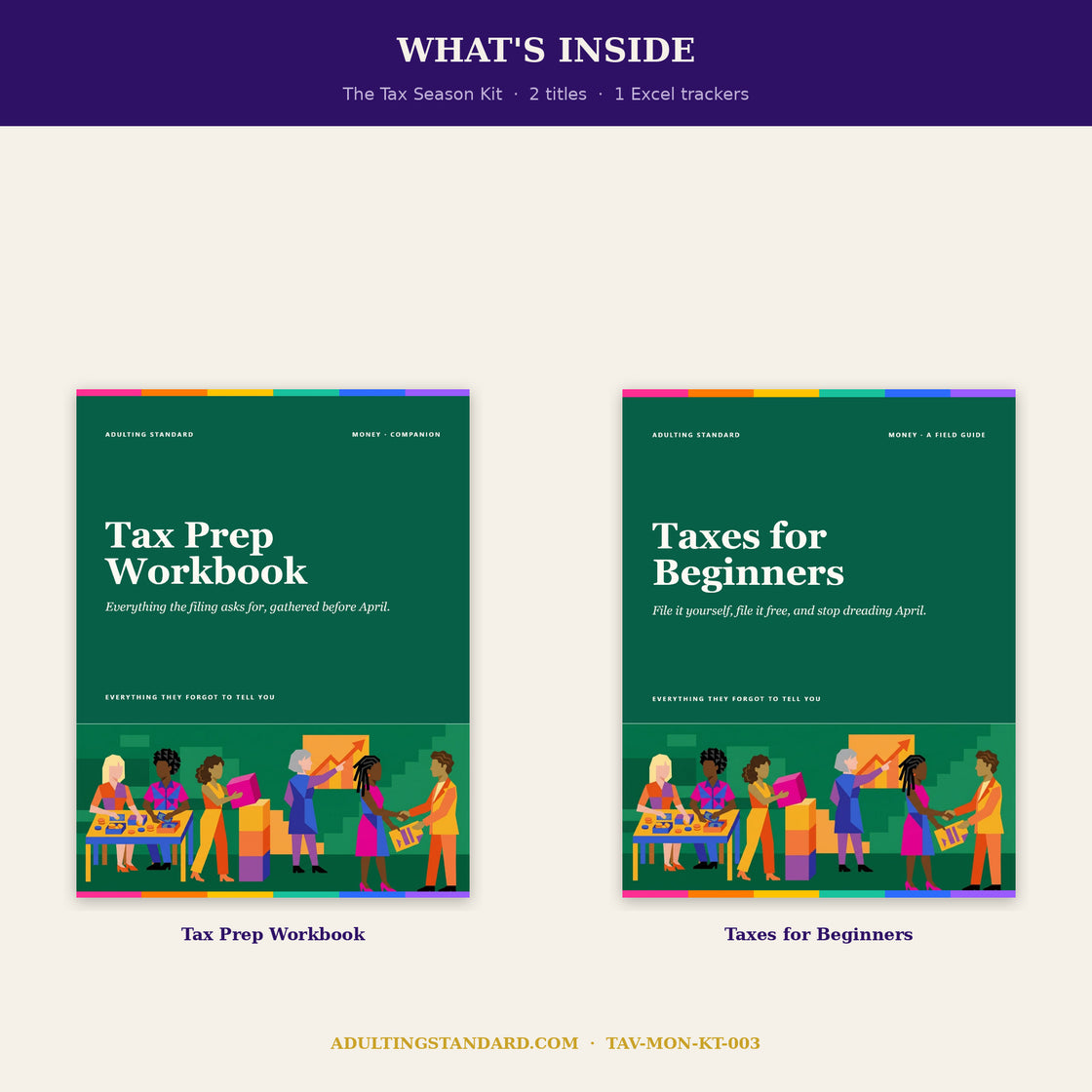 The Tax Season Kit - what is inside — sample pages
