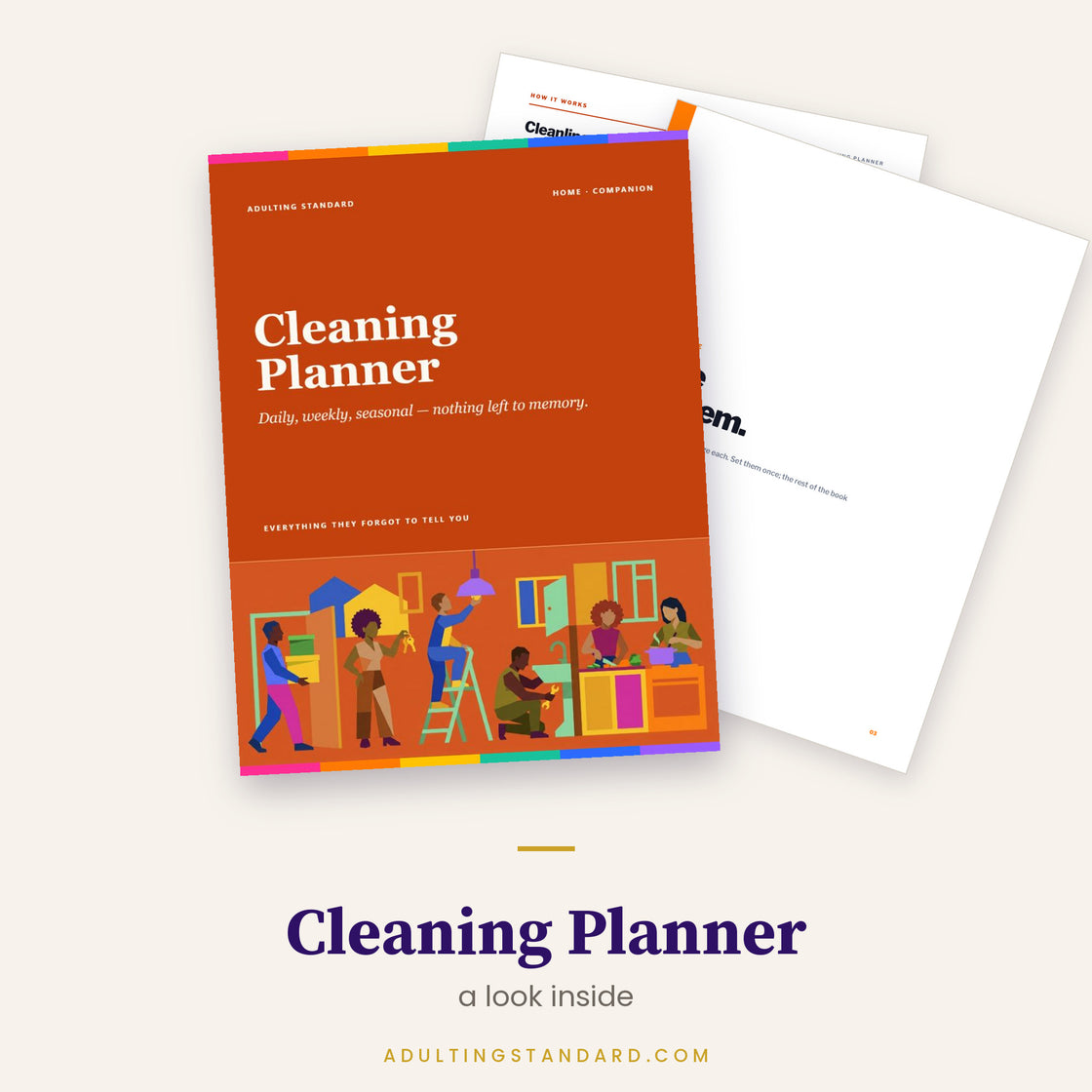 Cleaning Planner — a look inside — sample pages