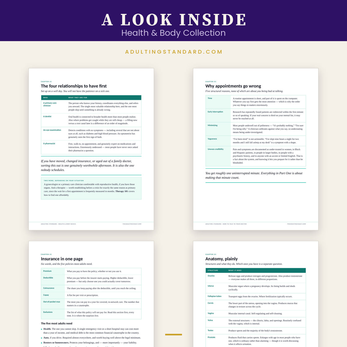 Health & Body Collection — a look inside — sample pages