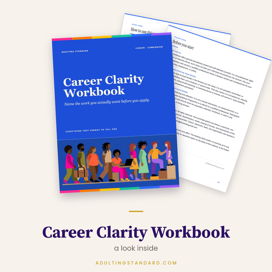 Career Clarity Workbook — a look inside — sample pages