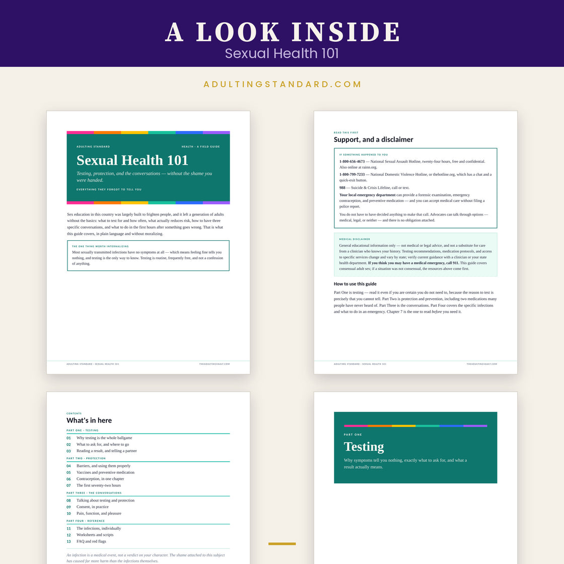 Sexual Health 101 — a look inside — sample pages
