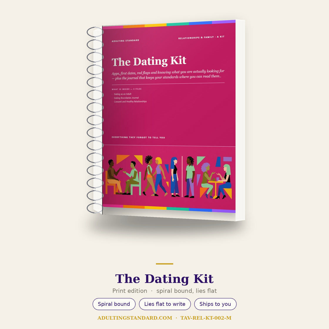 The Dating Kit — Print Edition — printed edition mockup — sample pages
