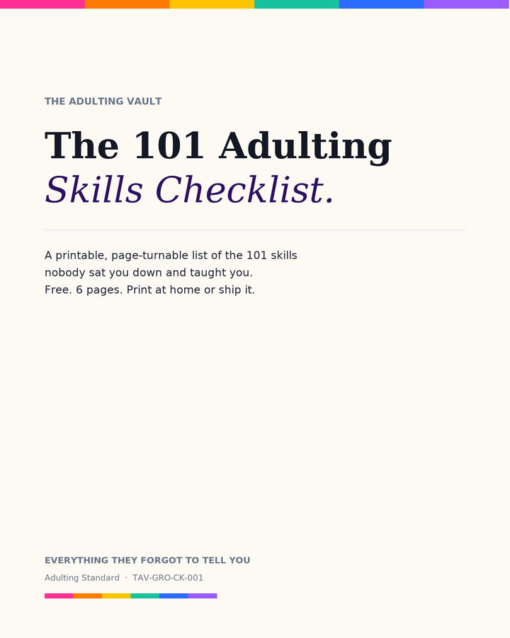 The 101 Adulting Skills Printable Checklist