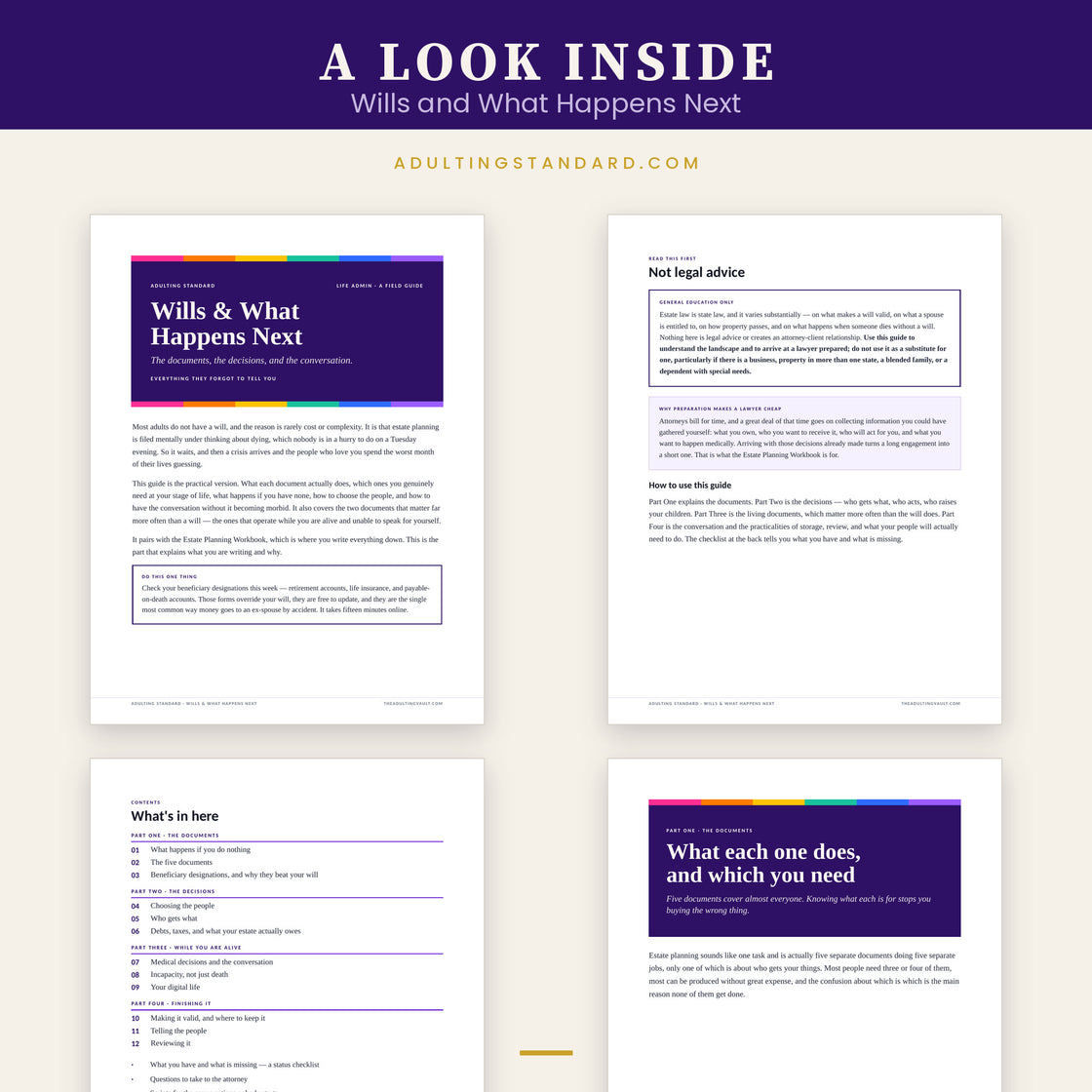 Wills and What Happens Next — a look inside — sample pages