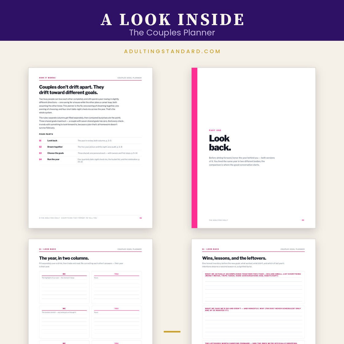 The Couples Planner — a look inside — sample pages