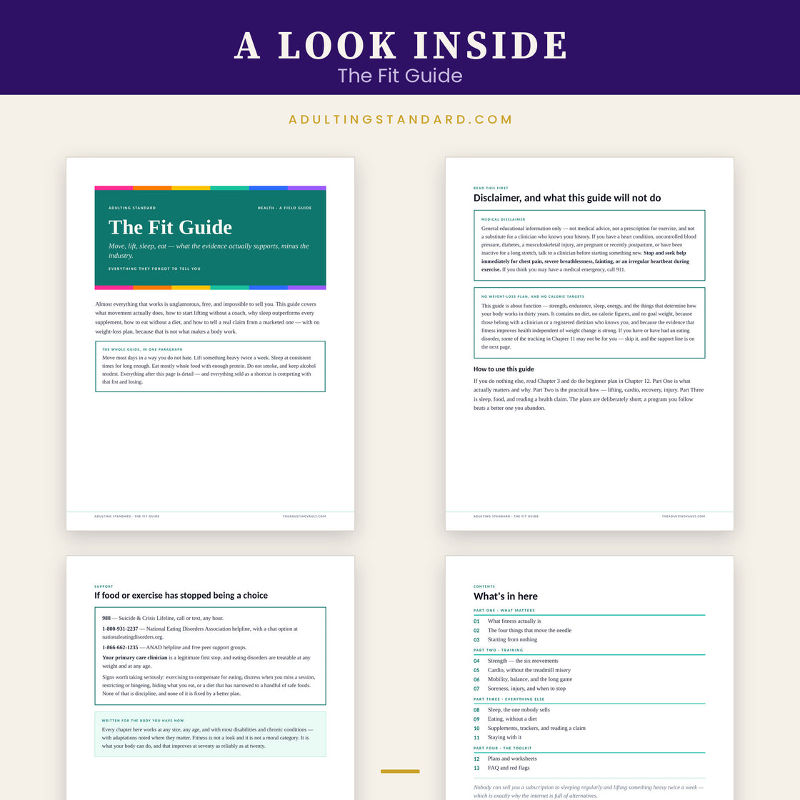The Fit Guide — a look inside — sample pages