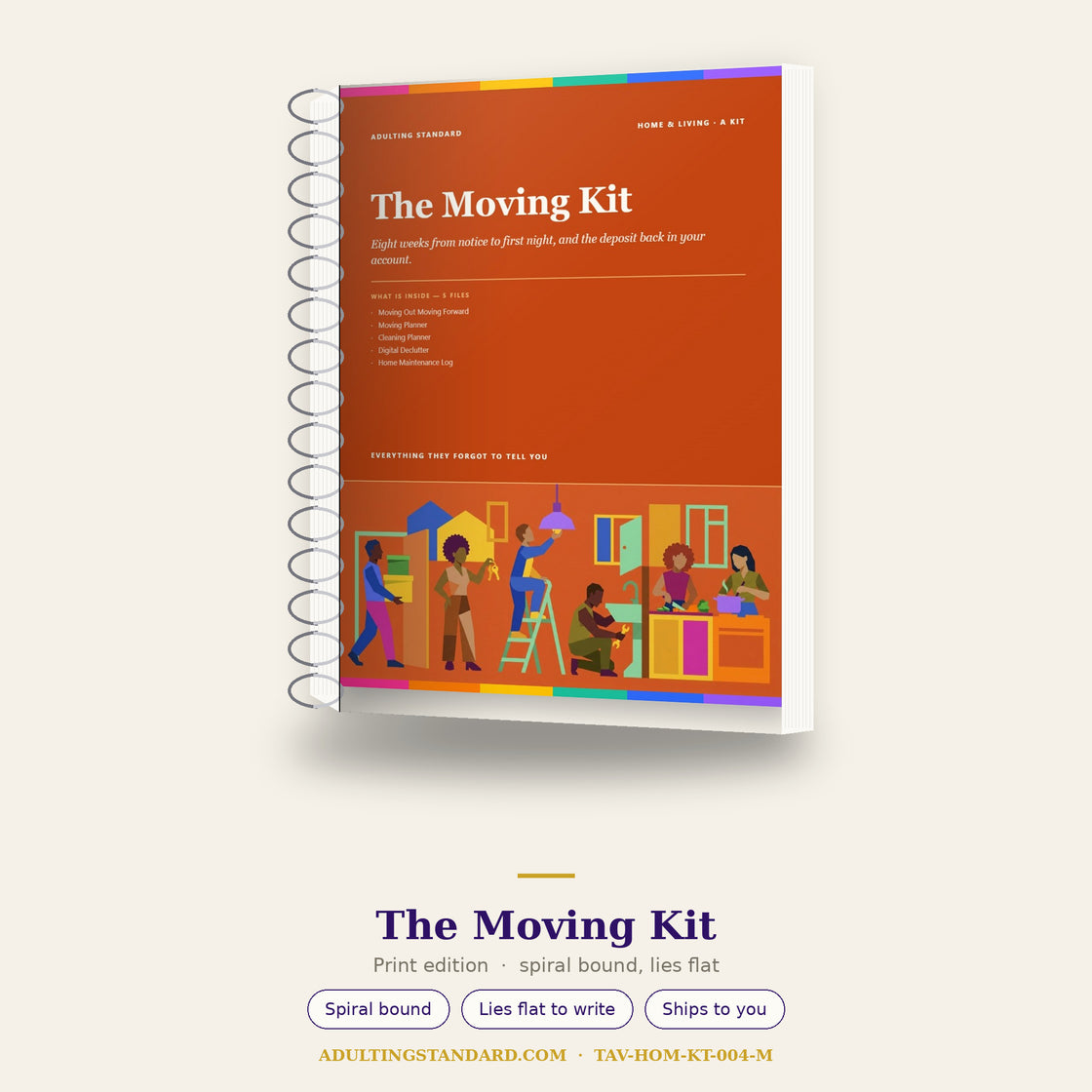 The Moving Kit — Print Edition — printed edition mockup — sample pages