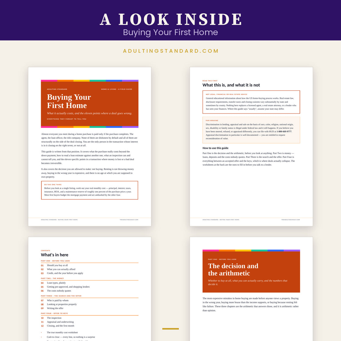 Buying Your First Home — a look inside — sample pages