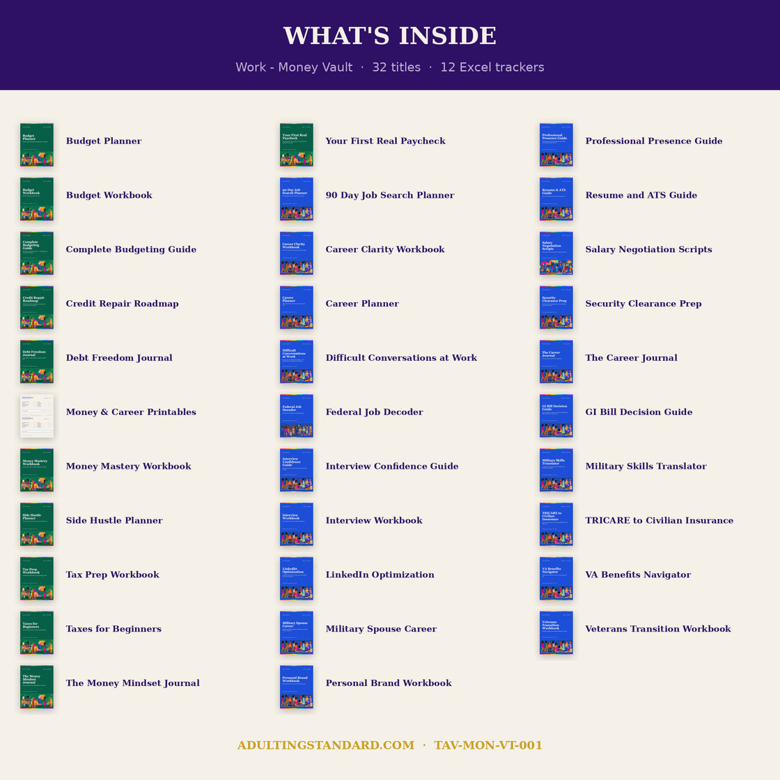Work & Money Vault - what is inside — sample pages