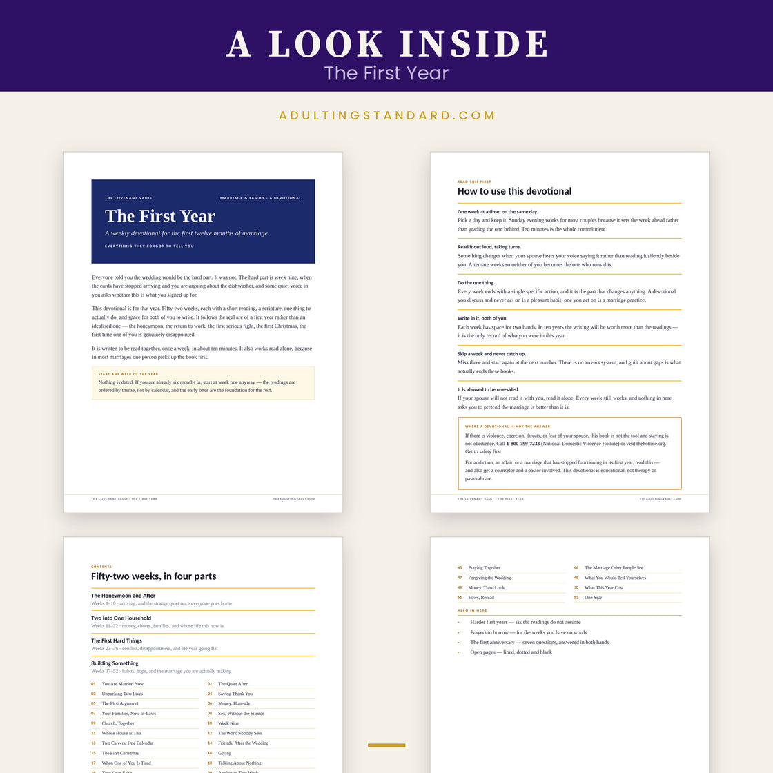 The First Year — a look inside — sample pages