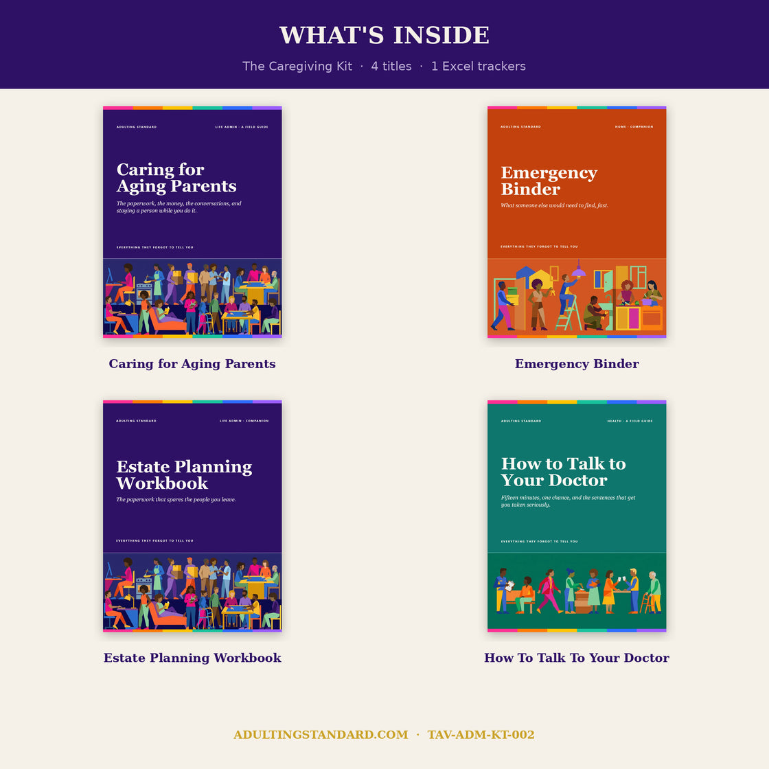 The Caregiving Kit - what is inside — sample pages