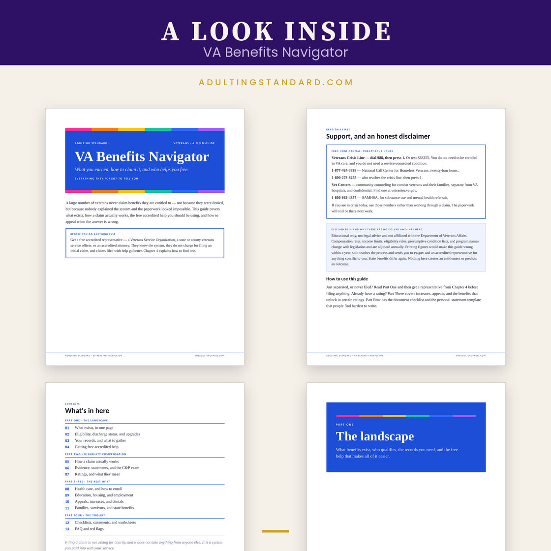 VA Benefits Navigator — a look inside — sample pages