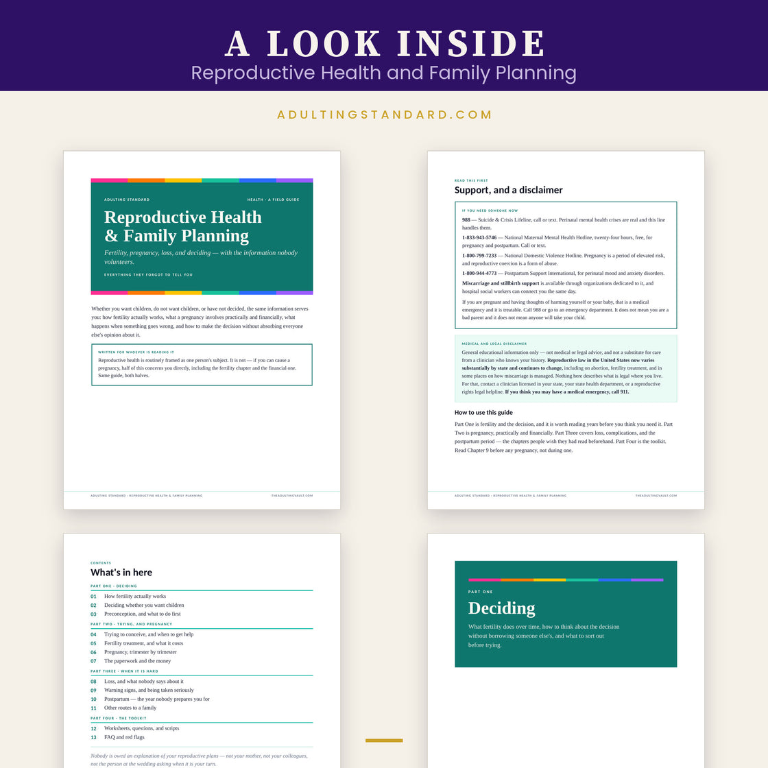 Reproductive Health and Family Planning — a look inside — sample pages