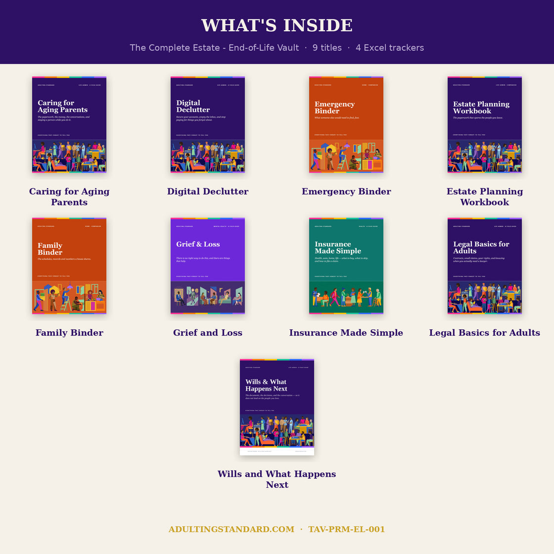 The Complete Estate & End-of-Life Vault - what is inside — sample pages