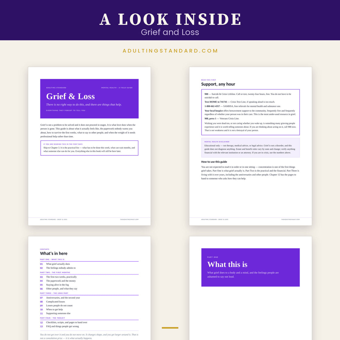 Grief and Loss — a look inside — sample pages