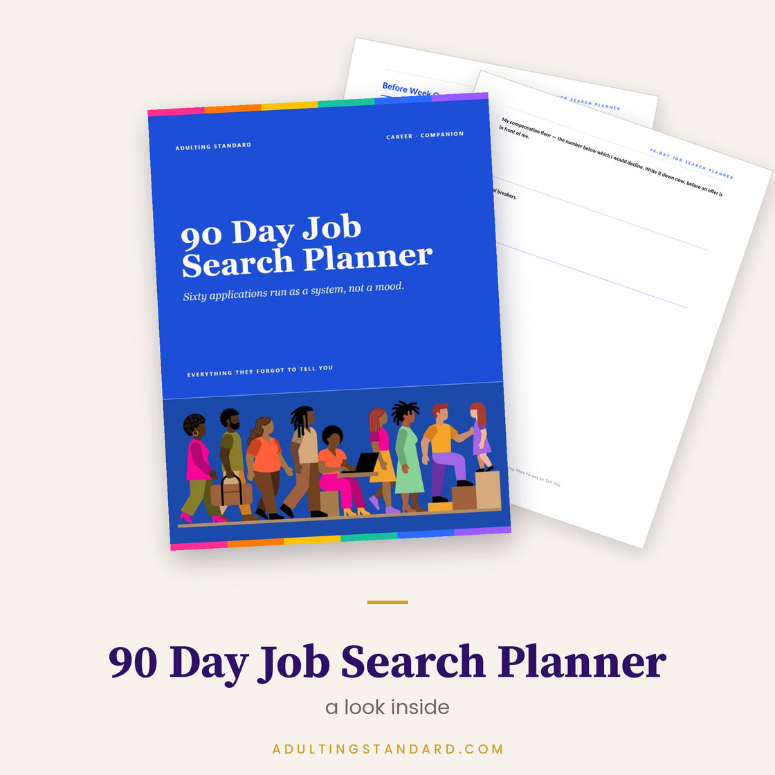 90 Day Job Search Planner — a look inside — sample pages