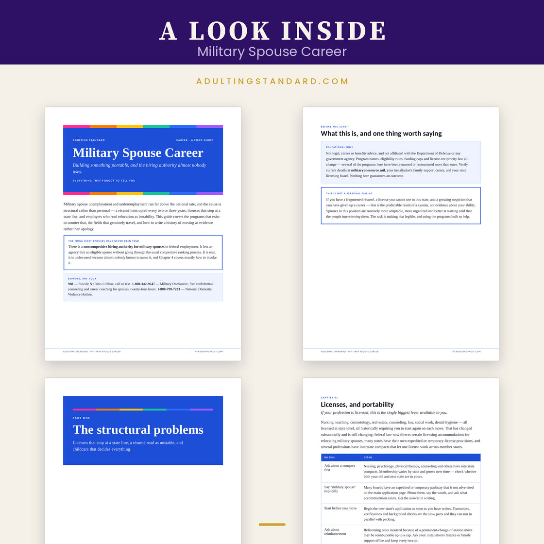 Military Spouse Career — a look inside — sample pages