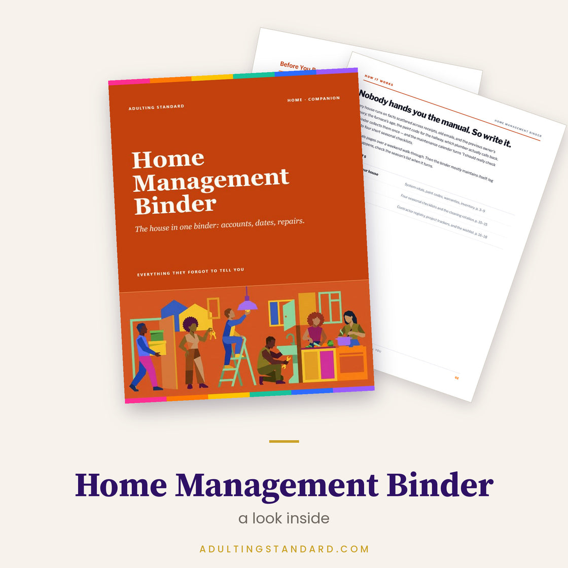 Home Management Binder — a look inside — sample pages