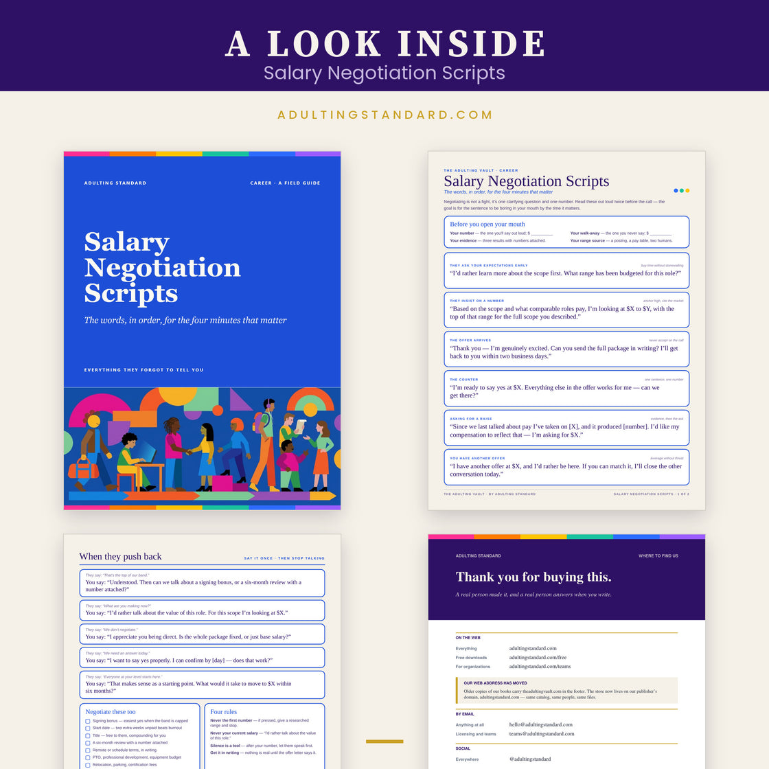 Salary Negotiation Scripts — a look inside — sample pages