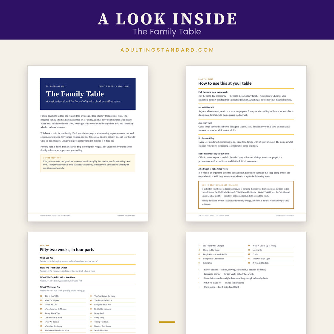 The Family Table — a look inside — sample pages