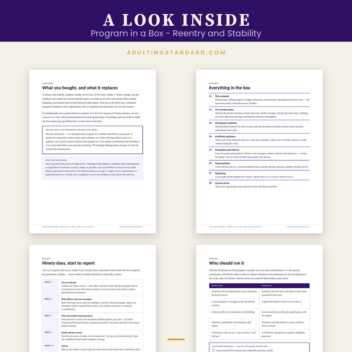 Program in a Box - Reentry and Stability — a look inside — sample pages