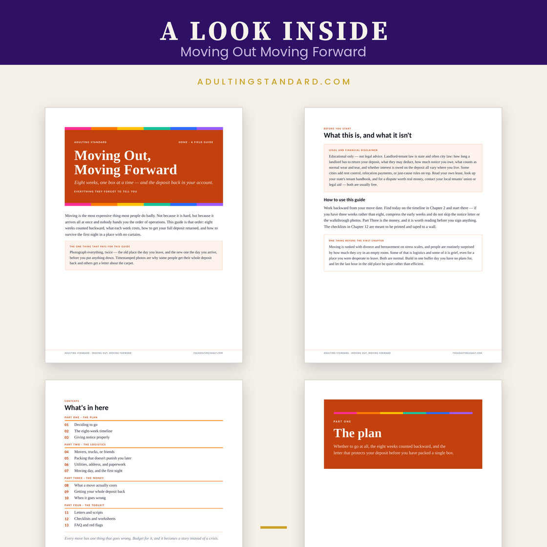Moving Out Moving Forward — a look inside — sample pages