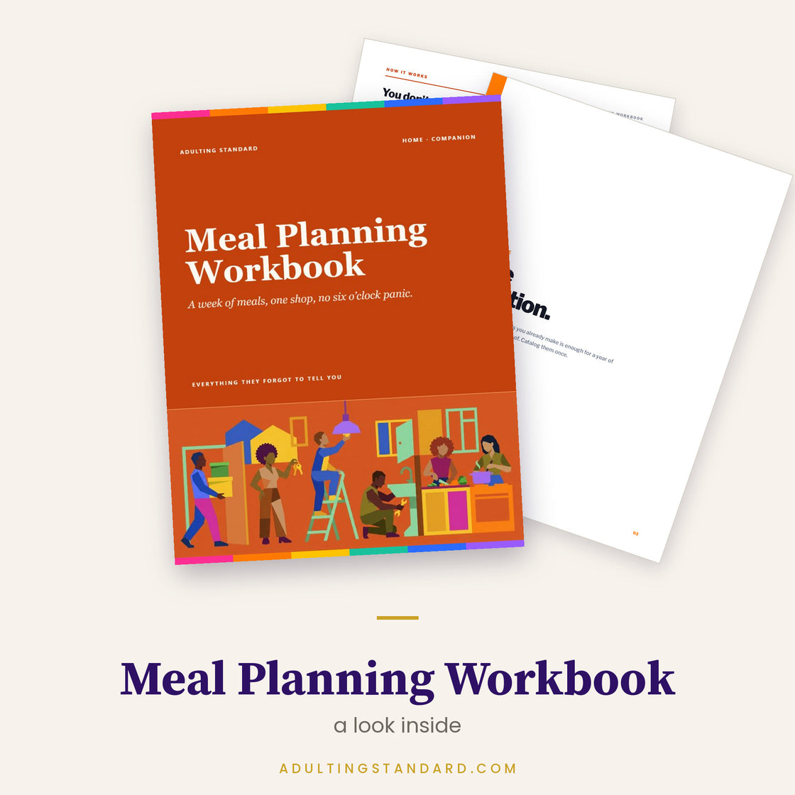 Meal Planning Workbook — a look inside — sample pages