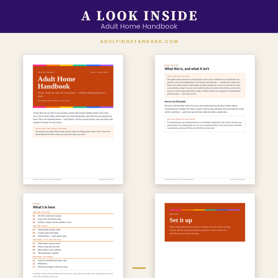 Adult Home Handbook — a look inside — sample pages