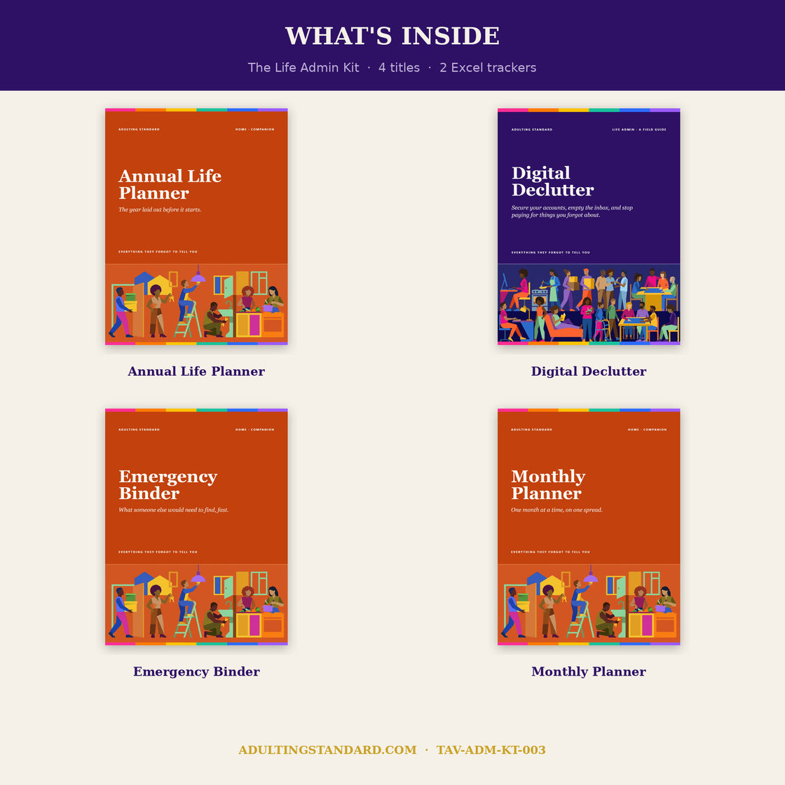 The Life Admin Kit - what is inside — sample pages