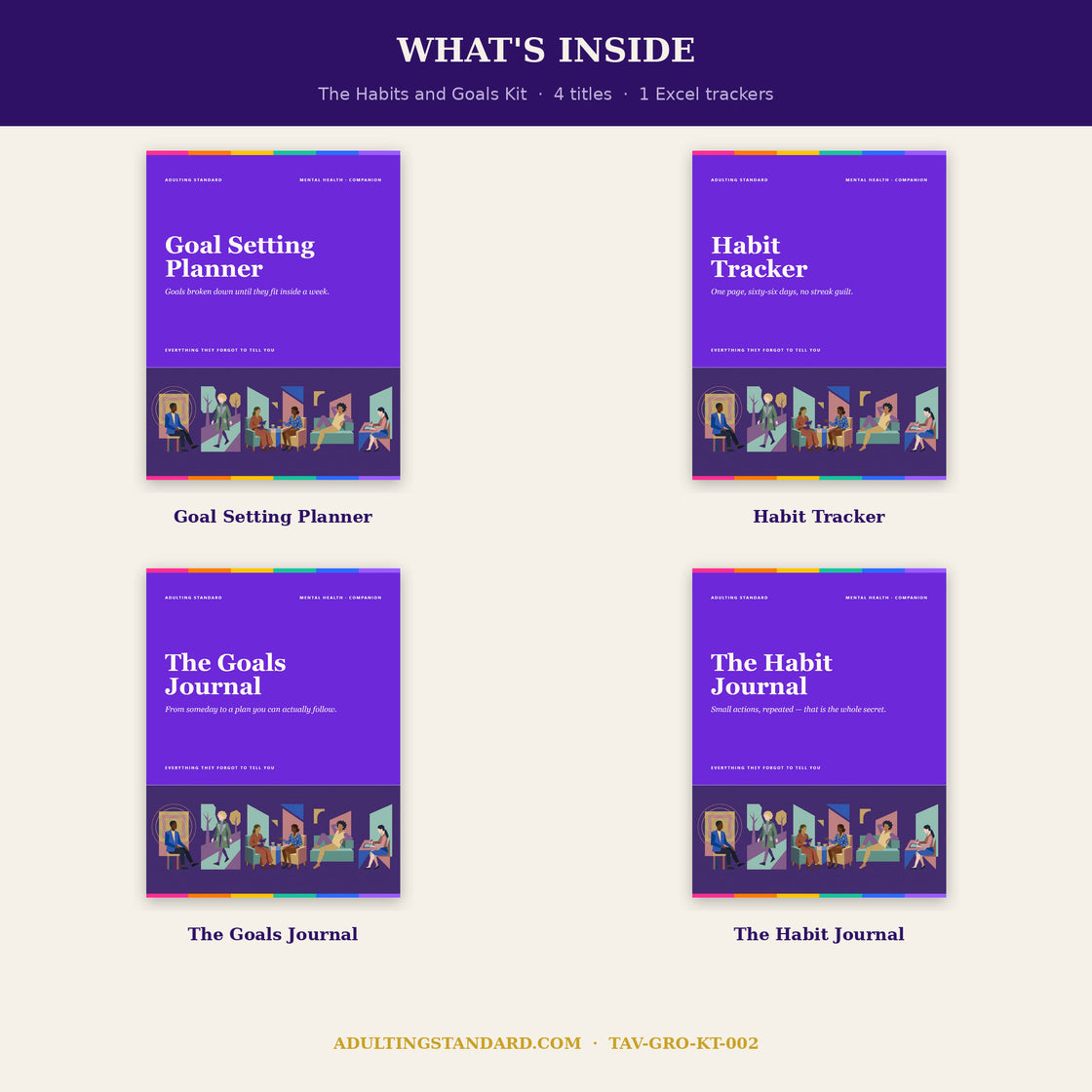 The Habits and Goals Kit - what is inside — sample pages